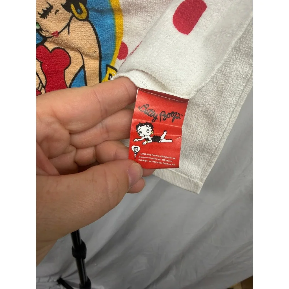 Vintage Retro‎ Betty Boop Graphic White and Red Polka-dot Cotton Hand Towels